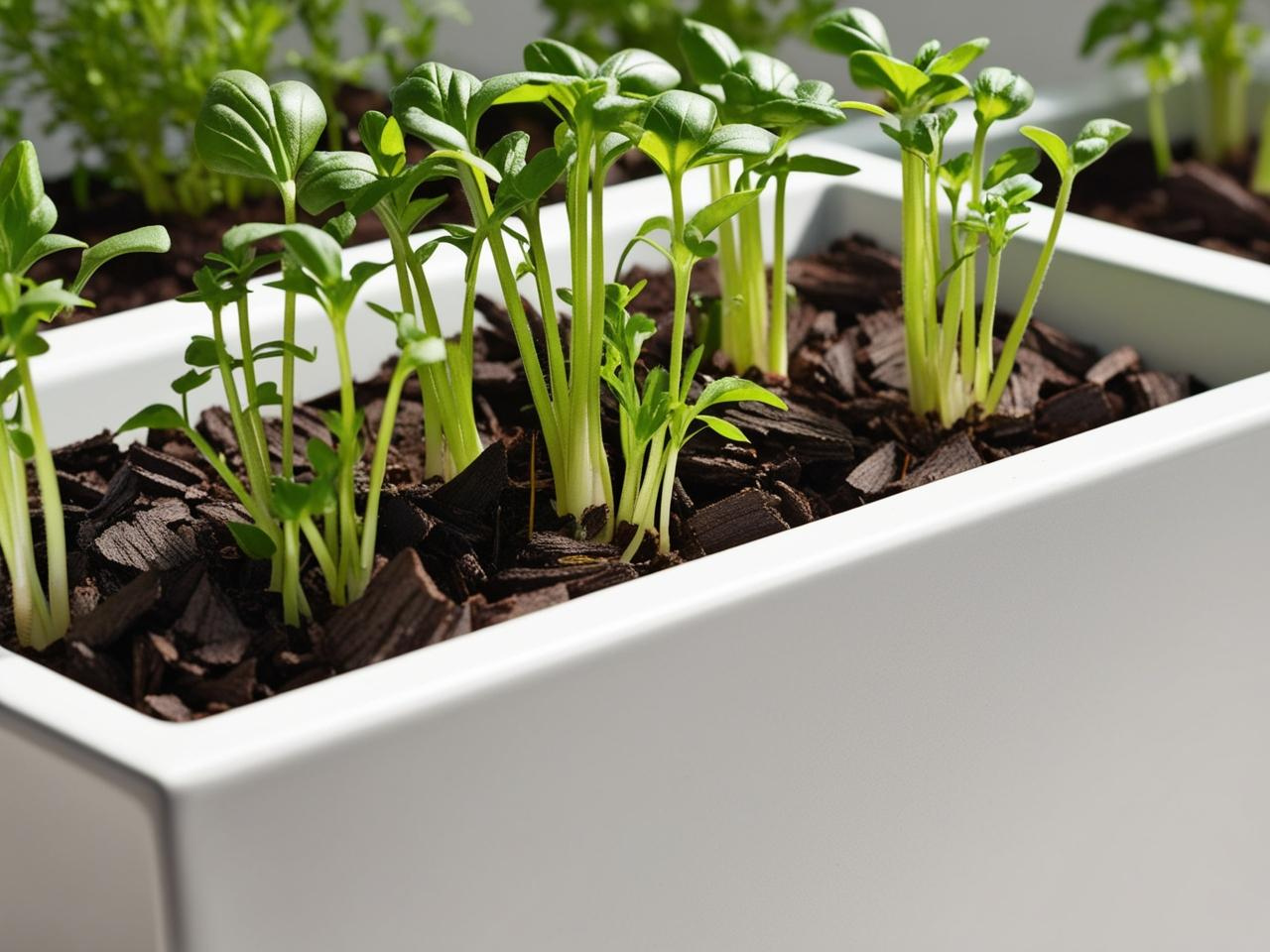 プランターのマルチング