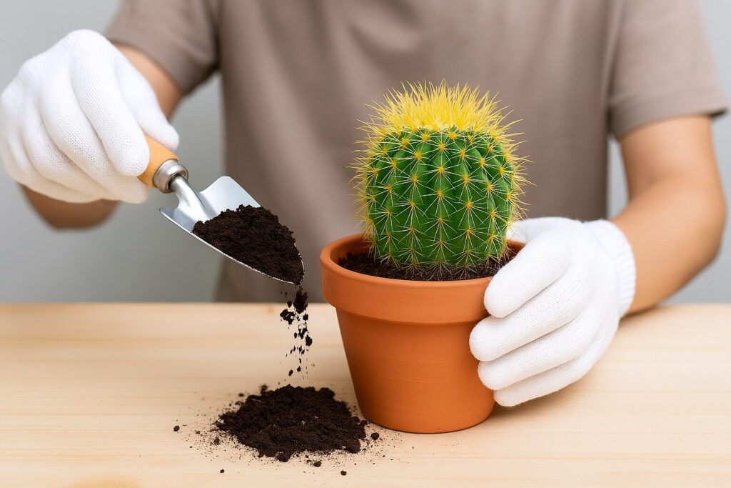 グラグラさせないサボテンの植え替え